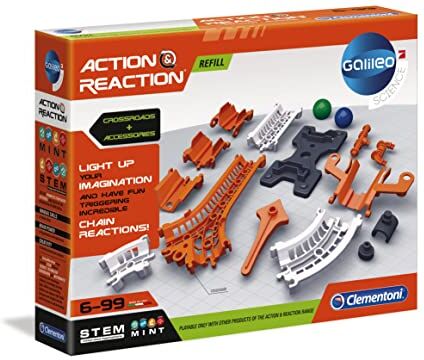 Clementoni -Galileo Action & Reaction – incroci e transizioni – Kit esperimenti per Bambini dai 6 Anni in su,