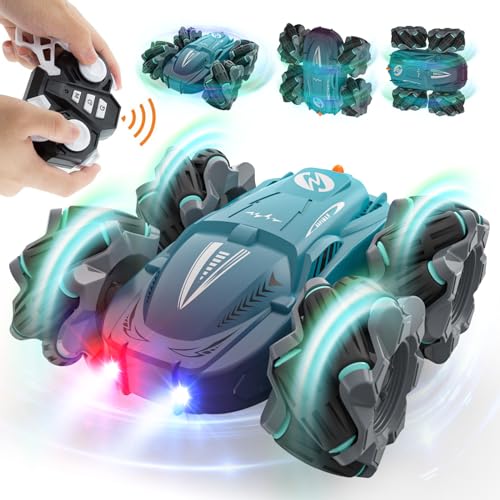 Vrxeqi Auto Telecomandata Bambini 4WD Drift Macchina Radiocomandata Stunt RC Car 360°Rotazione 2,4 GHz Ricaricabile, Giocattolo Ragazzo Ragazza Giochi 3 4 5 6 7 8 9 10 11 12 Anni Regali Compleanno Pasqua