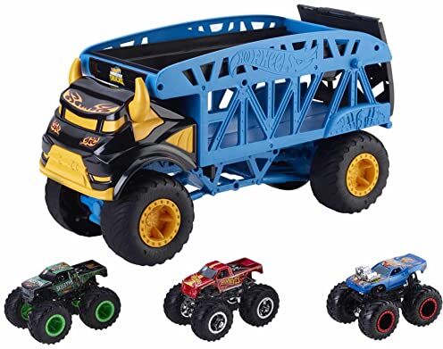 Mattel Hot Wheels Camion Trasporto Monster Trucks. Include 3 auto, multicolore ( )