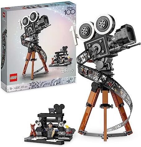 Lego Disney Cinepresa Omaggio a Walt Disney, Set per Adulti 100° Anniversario con Minifigure di Topolino e Minnie e figure di Bambi e Dumbo, Idee Regali Donna, Uomo, Lei, Lui, Festa della Mamma