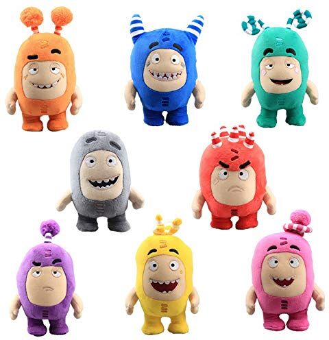 iFii Oddbods Peluche 18 cm, Morbido e Carino Oddbod Peluche Cartoon Oddbods Peluche Tesoro Soldato Peluche Bambola Regali di Compleanno per i Fan (8pz)