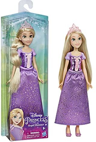 Disney Princess Royal Shimmer Bambola di Rapunzel, Fashion Doll con Gonna e Accessori Moda, Giocattolo per Bambini dai 3 Anni in Su