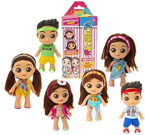 Giochi Preziosi Me Contro Te Cutie Doll Hawaii, Cutie Doll a Sopresa Sofì O Luì, 6 Mini Doll Diverse che Si Abbronzano, per Bambine a Partire dai 3 Anni,