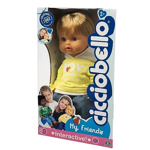 Cicciobello My Friends, Bambola Interattiva Altezza 42 cm, Giochi Bambini 2 anni, Classico con Ciuccio, Vestitino Dettagliato e Capelli Spazzolabili, Europeo