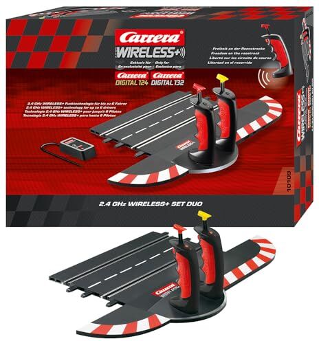 Carrera 200 Wireless+ Set Duo Tecnologia 2,4 GHz Automobili 200-Set Digital 124/Digital 132 Slot Car Track Accessory, Colore Rosso/Nero, 132/124,