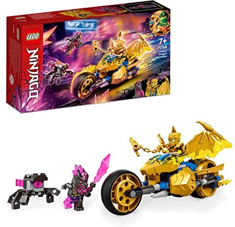 Lego Ninjago Moto Drago d’Oro di Jay, Set Serie TV Crystallized con Minifigure Vengestone, Veicolo Giocattolo, Giochi per Bambini dai 7 Anni