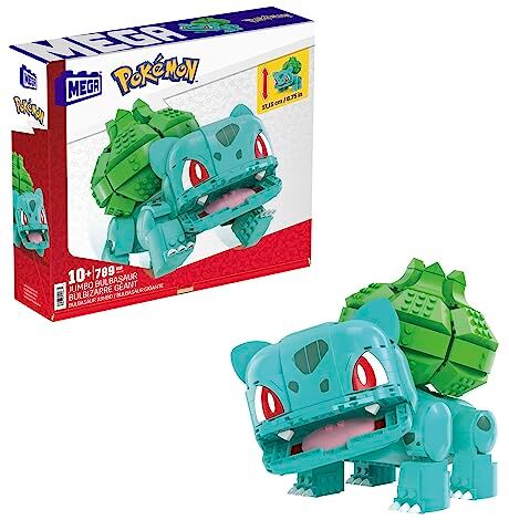 MEGA Pokémon Bulbasaur Gigante, Action Figure da Costruire per Bambini con 355 Pezzi, 18 cm di Altezza, Idea Regalo per Bambini da 7 Anni,