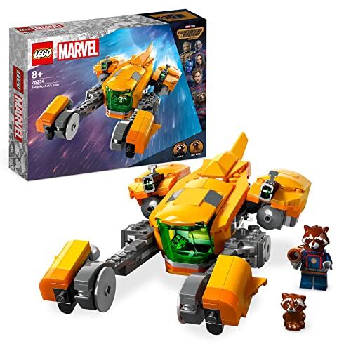Lego Marvel Astronave di Baby Rocket, Giochi per Bambini e Bambine da 8 Anni in su con Minifigure del Personaggio Giocattolo da Costruire del Supereroe dei Guardiani della Galassia Volume 3