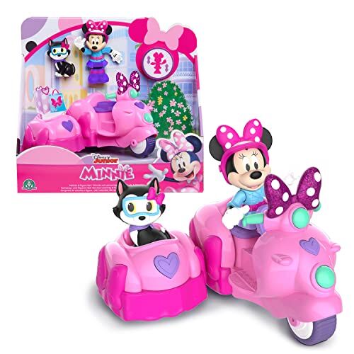 Giochi Preziosi Minni con lo scooter, veicolo con 1 mini personaggio da 8 cm circa e 1 accessorio, colleziona tutti i veicoli, giocattolo per bambini dai 3 anni, 00,