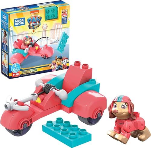 MEGA Bloks Paw Patrol Scooter di Liberty con Personaggio Liberty Articolato e 10 Mini Blocchi da Costruzione, Giocattolo per Bambini 3+Anni,