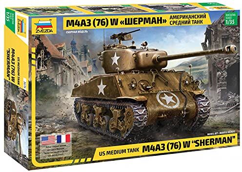 Zvezda M4 A3 (76mm) Sherman Tank, Scala 1/35, Plastic Model Kit