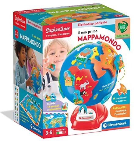 Clementoni Sapientino Il Mio Primo Mappamondo Globo Interattivo Parlante (Versione In Italiano), Mappamondo Bambini 3 anni Made in Italy