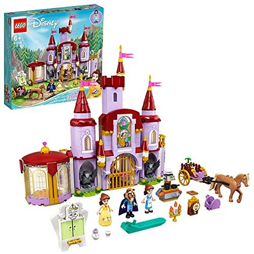 Lego 43196 Disney Princess Il Castello di Belle e della Bestia, Set delle Principesse con 3 Mini Bamboline