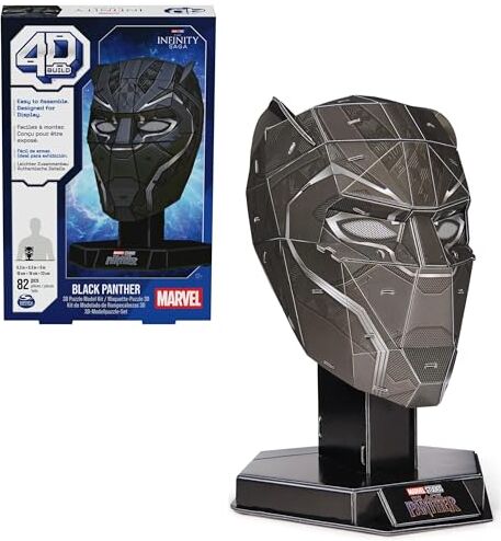 4D Build Busto Marvel Black Panther Kit di modellino 3D ricco di dettagli, in cartone di alta qualità, 82 pezzi, per i fan della serie Supereroi dai 12 anni in su