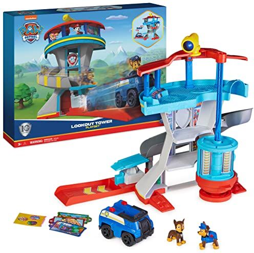 Paw Patrol Quartier Generale, Set di Gioco Torre di Controllo, 2 Personaggi di Chase, Auto della Polizia di Chase e Accessori, Giochi Bambini dai 3 Anni in su