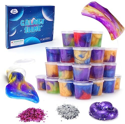 Kiss Regalo Bambina 7 8 9 10 11 Anni, Slime Kit Giochi Bambini Bambino 6-12 Anni Giocattolo Regali Compleanno Ragazza 8-9-10-11 Anni Gelatina Magica Bambini Giocattolo Anti Stress 20pcs Slime Fluffy