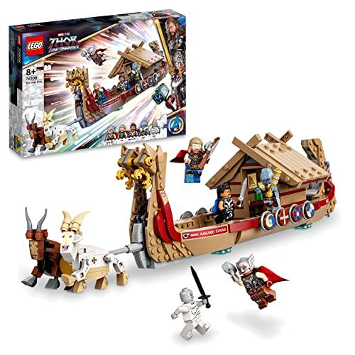 Lego Marvel Drakkar di Thor, Set con Nave Giocattolo Vichinga da Costruire con 5 Minifigure dei Supereroi e Martello Stormbreaker, Giochi per Bambini e Bambine da 8 Anni in su, Idee Regalo