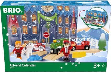 Brio World  Calendario dell'Avvento 2023   Set di accessori per treni per bambini dai 3 anni, compatibili con tutti i set di treni e accessori