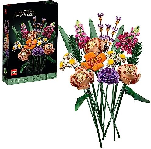 Lego Icons Bouquet di Fiori, Kit di Modellismo di Piante Artificiali da Costruire, Decorazioni per la Casa, Hobby Creativi per Adulti, Idee Regalo Donna o Uomo, Lei o Lui, Festa della Mamma