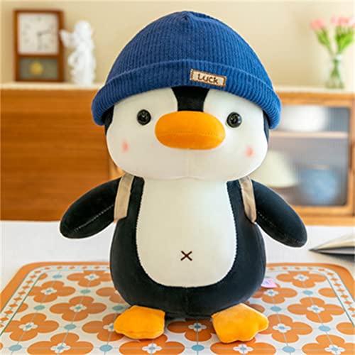 SWECOMZE Peluche pinguino per ragazze, ragazzi e bambini, morbido peluche per coccolare e giocare, pinguino, regalo (blu, 35 cm)