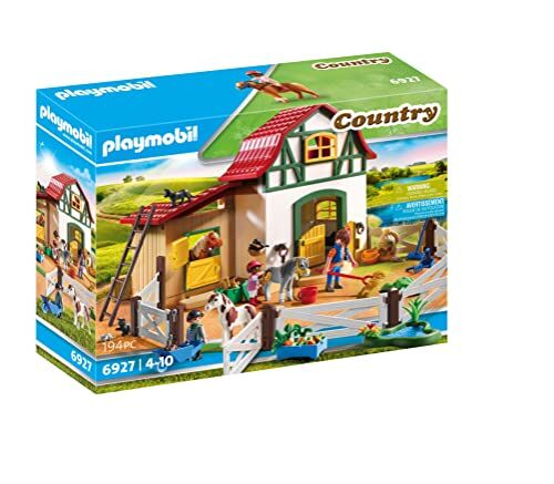 Playmobil Country , Maneggio dei Pony con animali e fienile, Dai 4 anni