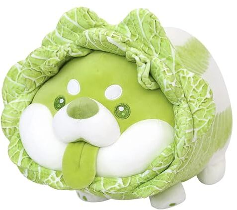 Generic Peluche a forma di cane vegetariano, 40 cm, peluche Shiba Inu Plushie, morbido e soffice cuscino da abbracciare, regalo per ogni età e occasione