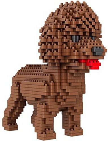 Atomic Cane Barboncino / Poodle. Figura da Costruire con Nano mattoncini. 950 Pezzi.