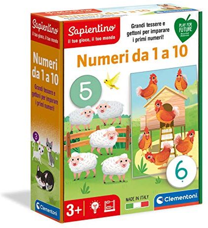 Clementoni Numeri da 1 a 10 Gioco Educativo Sapientino, Multicolore, 3 Anni