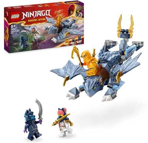 Lego NINJAGO Draghetto Riyu, Modellino da Costruire di Drago Giocattolo con 3 Minifigure di Personaggi Ninja, Giochi d'Azione per Bambini e Bambine da 6 Anni in su, Idea Regalo