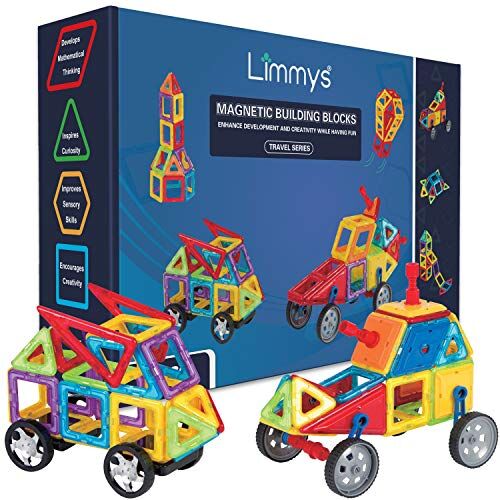 Limmys Magnetic Building Blocks – Unique Magnetic Tiles Construction Toys for Boys and Girls – STEM Educational Toy (74 Pezzi)