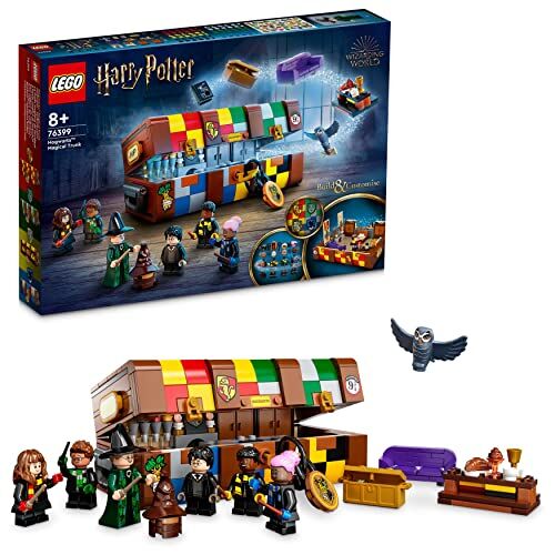 Lego Harry Potter Il Baule Magico di Hogwarts, Idea Regalo Personalizzabile con le Minifigure, Stemmi Case dei Film, Cappello Parlante e Gufo, Giochi per Bambini e Bambine da 8 Anni in su