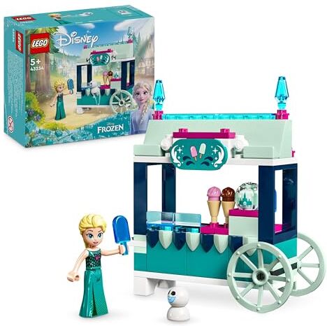 Lego Disney Princess Le Delizie al Gelato di Elsa di Frozen, Carretto dei Gelati Giocattolo delle Principesse da Costruire, Giochi per Bambine e Bambini da 5 Anni con Mini Bambolina e Snowgie