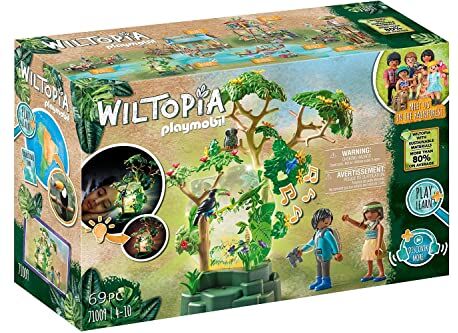 Playmobil Wiltopia  Luce Notturna della Foresta Amazzonica, con Animali Giocattolo, Luce e Suoni, Giocattolo Sostenibile per Bambini dai 4 Anni in su