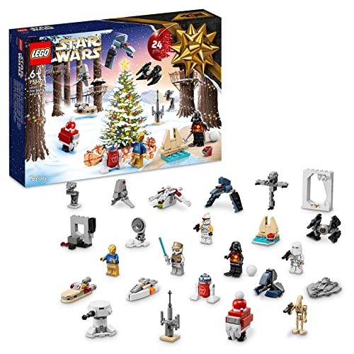 Lego Star Wars Calendario dell'Avvento 2022, 24 Mini Costruzioni per Bambini, Regali di Natale con Personaggi R2-D2, Darth Vader e Droide Gonk