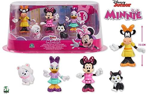 Topolino e Minnie, Disney Minnie, scatola da 5 personaggi articolati da 7,5 cm, 5 personaggi da collezionare, giocattolo per bambini dai 3 anni,