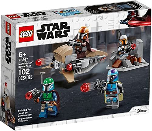 Lego Star Wars Battle Pack Mandalorian, Set da Battaglia con 4 Minifigure, Speeder Bike e Mini Forte di Difesa,