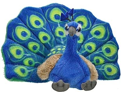 Wild Republic - Peluche Pavone, Colore, 20 cm,