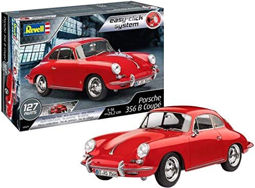 Revell Easy-Click 07679 Porsche 356 B Coupé Kit modellino in plastica non assemblata, precolorata, non incollata, in scala 1:16