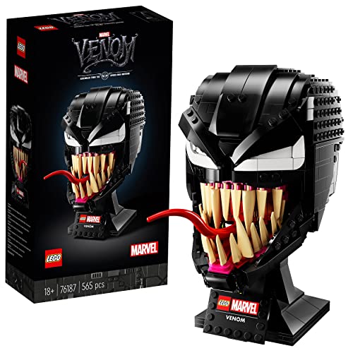 Lego Marvel Venom, Maschera del Nemico del Supereroe Spider-Man, Set Fai da Te da Collezione, Modellino da Costruire per Adulti, Idee Regalo Uomo o Donna