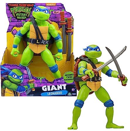 Giochi Preziosi Leonardo Tartarughe Ninja Caos Mutante, Leonardo Gigante in versione Action Figure Articolata da 30 cm, Personaggio con Armi da Combattimento, Per Bambini dai 4 anni