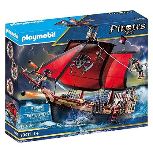 Playmobil Playset Pirates- Skull Pirate Ship  70411 (132 pcs