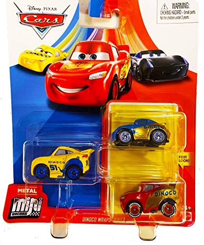 Disney Pixar Cars Mini Racers Dinoco Wrap Series Sally, Lightning McQueen And Dinoco Cruz