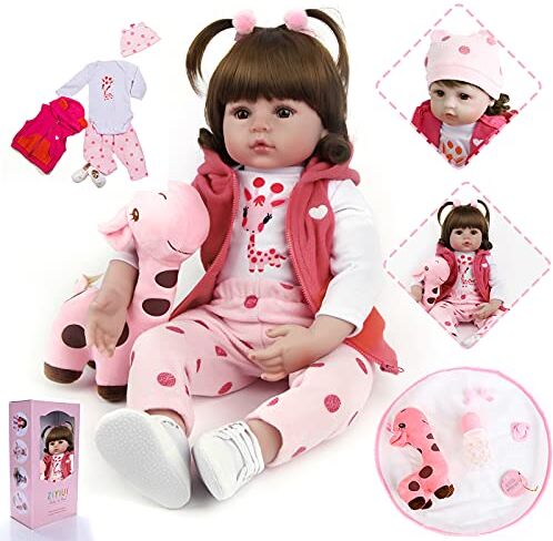 ZIYIUI 24 Pollici 60 cm Bambole Reborn Femmine Silicone Morbido Vinile Vita Reale Realistico Fatto a Mano Reborn Bambola Originali Toddler Baby Doll Regalo di Compleanno Giocattoli Regali Natale