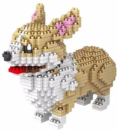 Atomic Cane Corgi Gallese Pembroke. Figura da Assemblare con nanoblocchi. 950 pezzi.