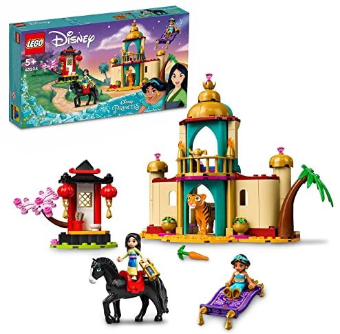 Lego Disney Princess L’Avventura di Jasmine e Mulan, Playset con 2 Mini Bamboline, Cavallo e Tigre