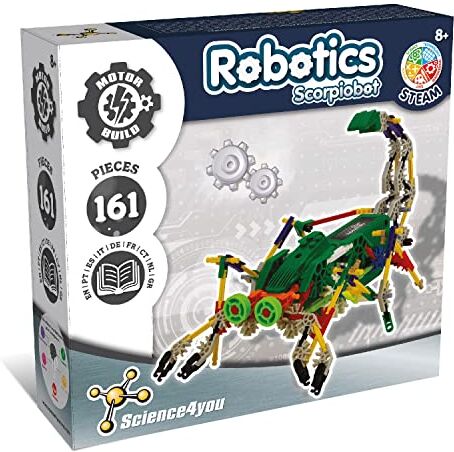 Science4You Scorpiobot Robot Interattivo per Bambini Robot da Costruire per Bambini 8 Anni con Questo Giochi di Ingegneria 161 Pezzi, Esperimenti Scientifici e Giochi Istruttivi Bambini +8 Anni