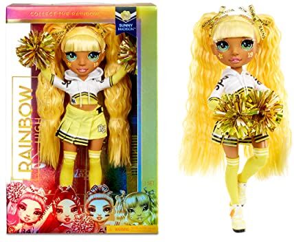 Rainbow High Cheer Fashion Doll Abiti Eleganti, Pompon e Bambola Cheerleader Sunny Madison, Fashion Doll Giallo, Serie Cheer, Regalo Ottimo a Partire dai 6 Anni