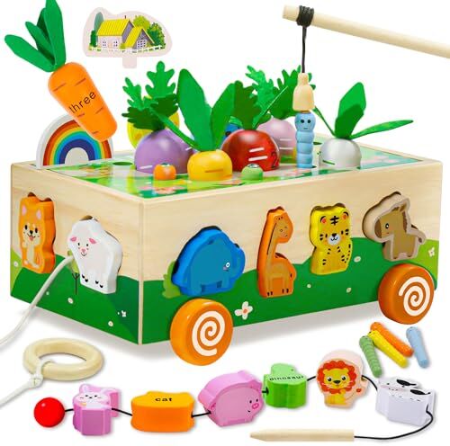 MutoToy ® Giochi Bambini 1 Anno, 6-in-1 Giochi Educativi Montessori 1 2 3 4 Anni, Giocattolo Educativo in Legno, Educativo Regalo Bambini per 1 2 3 4 Anni