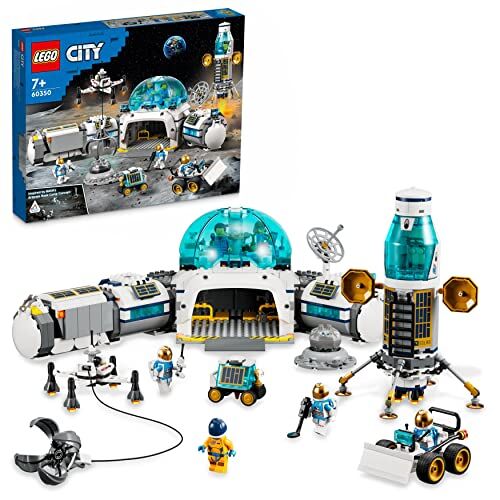 Lego City Base di Ricerca Lunare, Modellino da Costruire con Centro Spaziale, Base NASA con Veicolo Rover e 6 Minifigure di Astronauti, Giochi per Bambini, Bambine, Ragazzi e Ragazze da 7 Anni