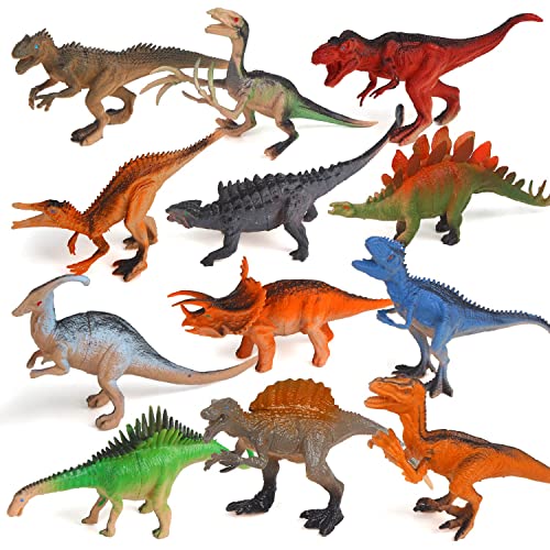 DERAYEE 12 Pezzi Dinosauro Giocattolo Grandi,Figure Dinosauri,Giocattoli Dinosauri Regalo per Bambini Ragazzi